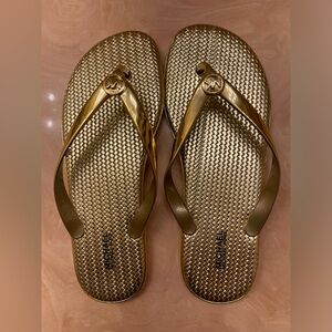 Michael Kors Flat Sandal Gold Size 10